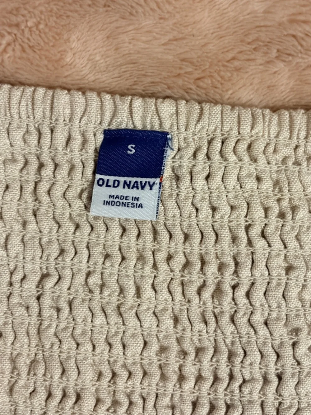 Old Navy Smocked Tank Top in Light Beige - Picture 3 of 3